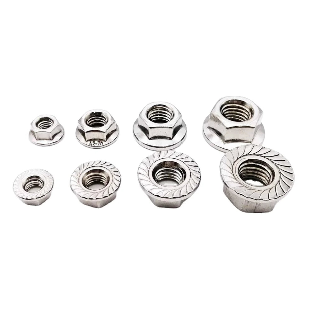 S304 Stainless Steel M8 M7 M15x1.5 Hexagon Serrated Hex Head Flange Nut