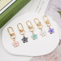Flower Keychain Cute Handbag Purse Charm Accessories Decor 3D Metal Key Chains Personalized Enameled Flower Key Rings for Women