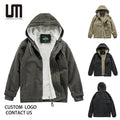 OEM Hot Selling Wholesale Winter Warm Men Casual Thick Fleece Parkas Coat Windproof Hooded Plus Size Jackets