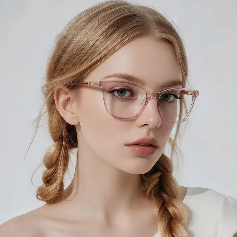 TR90 Anti-Blue Light Full Rim Glasses Frame for Women Trendy Design Fashionable Style PC Lenses Optical Frames