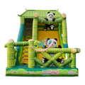 Playground Park Commercial Inflatable Bouncing Dry Slide Panda Theme Green Smile Inflatables YK Model 2-Person for Sale