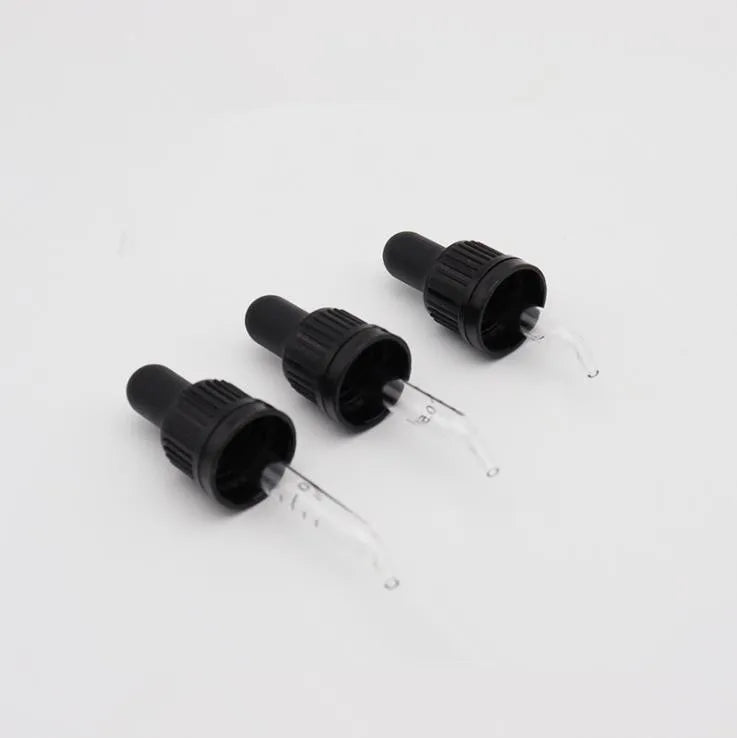 In Stock 18R Graduated Elbow Tamper Evident Dropper for  5ml 10ml  15ml 30ml Essential Oil Bottle