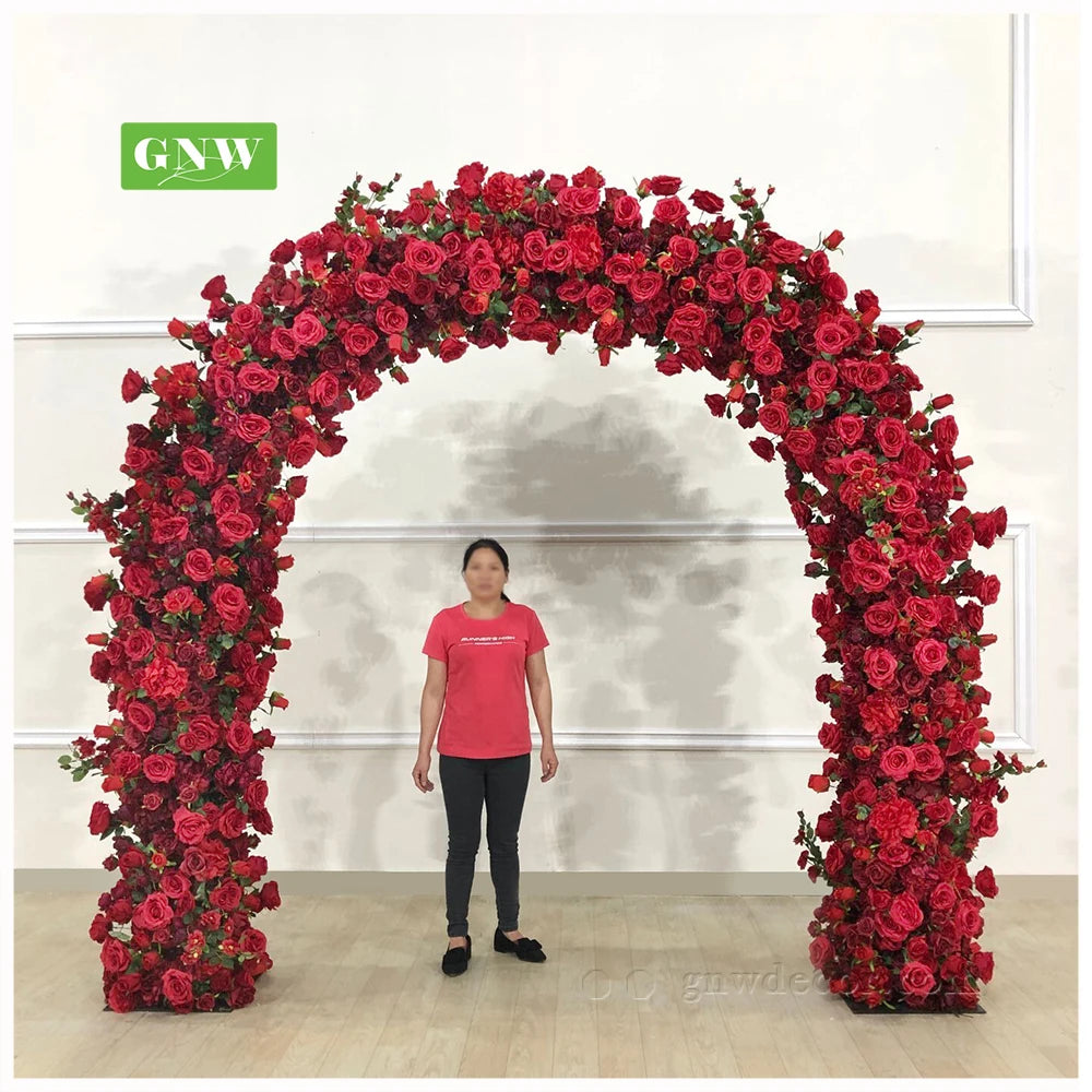Wedding Supplies Artificial Decorative Flower Arrangement Bespoke Reception Moon Gate Stage Backdrop Ring Frame Arch