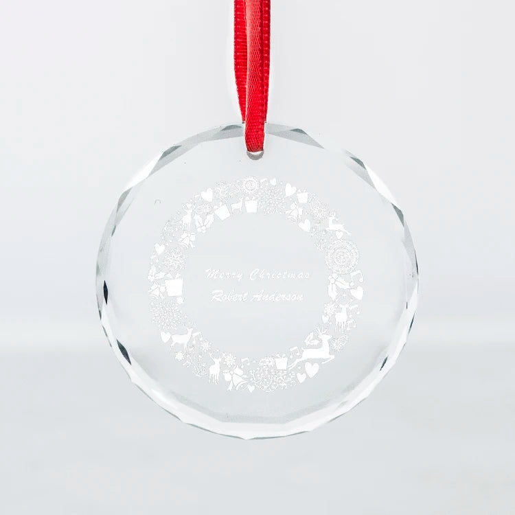 HDW Wholesale Crystal Glas Blank Ornaments Crystal Christmas Ornaments Round Glass Ornament for Home Decoration