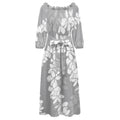 Women's Custom Elei Flower Design Oversized One Piece Beach Long Dress Shoulder Belts Drop Shipping Sweet for Hawaiian Women