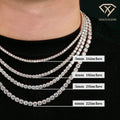 Wholesale Men Hiphop 925 Sterling Silver Gra Certified Jewelry Iced Out Vvs Diamond Mossanite Moissanite Tennis Chain Necklace MegaBDM