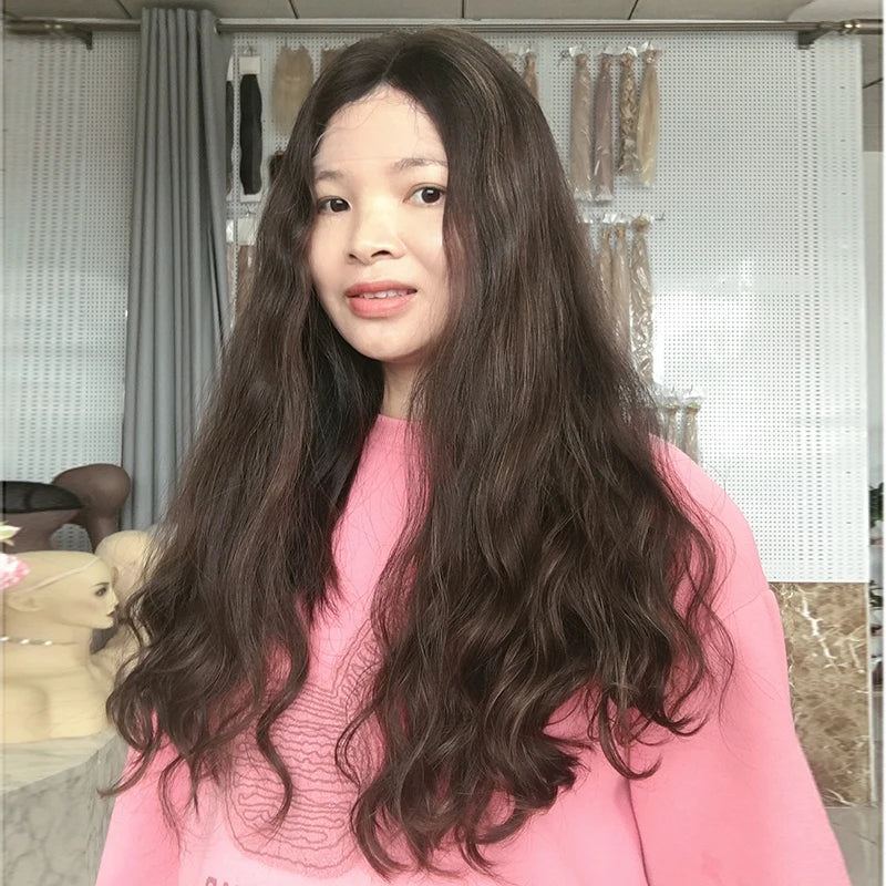 Chocolate Brown Highlight  Unprocessed Remy Human Hair Transparent hd swiss Body Wave Lace Front Wigs Gs