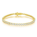 Top Selling 18K Real Gold Cuban Bracelet Lab Grown Round-cut Diamonds Tennis Bracelet Tennis Chain for Ladies Fine Jewelry