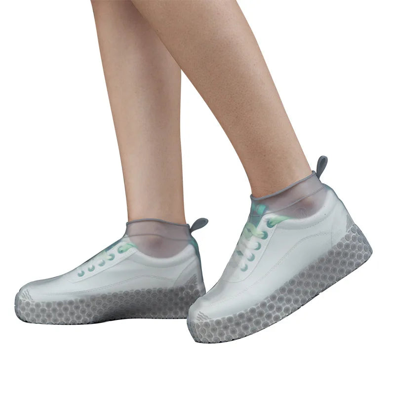 Outdoor Raining Safety Reusable Waterproof Non Slip Silicone Rain Shoes Boots Latex Shoe Covers for Rainy