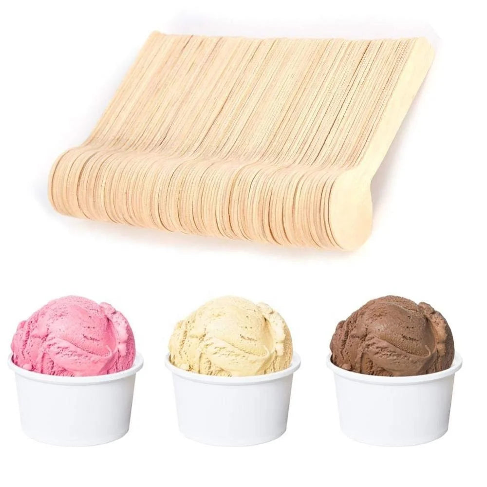 Factory Direct Selling Price Eco Friendly 110mm Disposable Wooden Spoon for Ice Cream