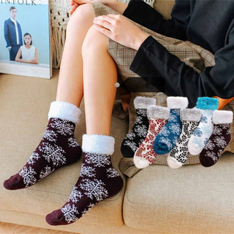 Wholesale Crew Sherpa Socks for Men Women Winter Warm Home Fleece Woven Snow Socks Comfortable Breathable Anti-Bacterial Body