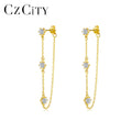 CZCITY Hot Sale Earing Girl 14K Real Gold Plated Jewelry Wholesale Summer Simple Modern Stud Wire Earring