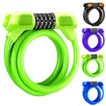 Heavy-Duty High-Security Alloy Steel Bike Cable Lock Passcode Unlock 120cm Length Weather Resistant Resettable Combination Lock MegaBDM
