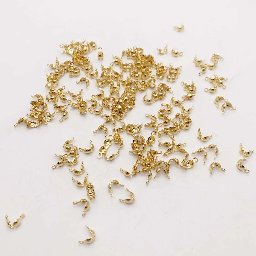 Tiny String Cord Stopper Button Clasp 4*8mm Gold Plated Stainless Steel Jewelry Findings DEE.LUN TGC-20327 for Necklace Making
