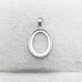 Sterling Silver 7*9/8*10mm Semi Mount Pendant Empty Frame Blank Support Setting S925 Base Without Center Stone for DIY Inlay