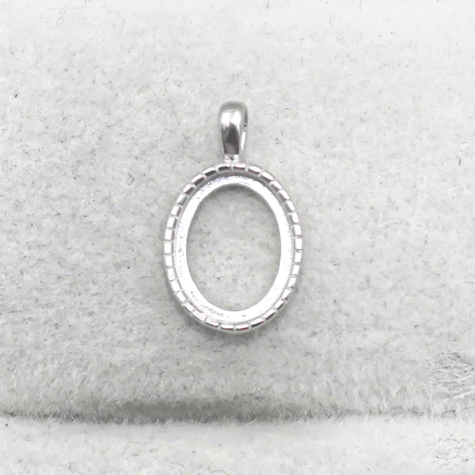 Sterling Silver 7*9/8*10mm Semi Mount Pendant Empty Frame Blank Support Setting S925 Base Without Center Stone for DIY Inlay