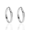 S925 Sterling Silver Medium Fashion Hoop Earrings Flat Edge Clicktop Hoop  Earrings