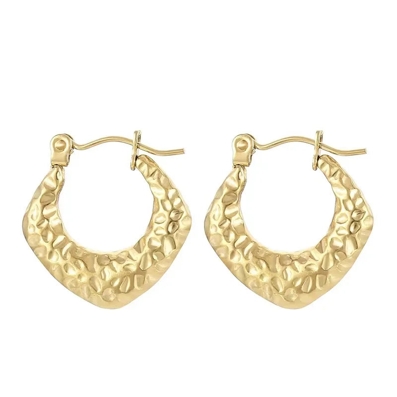 High Quality Women Irregular Stainless Steel Earrings Fashion Girl Clip Earring Jewelry
