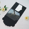Black Trifold Pocket Folder Clear Glass Acrylic Wedding Invitation Card with RSVP Card