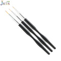 Jiexia Manicure Practice Painting Tool 3pcs Thin Fine Long Gel Liner Nail Brush