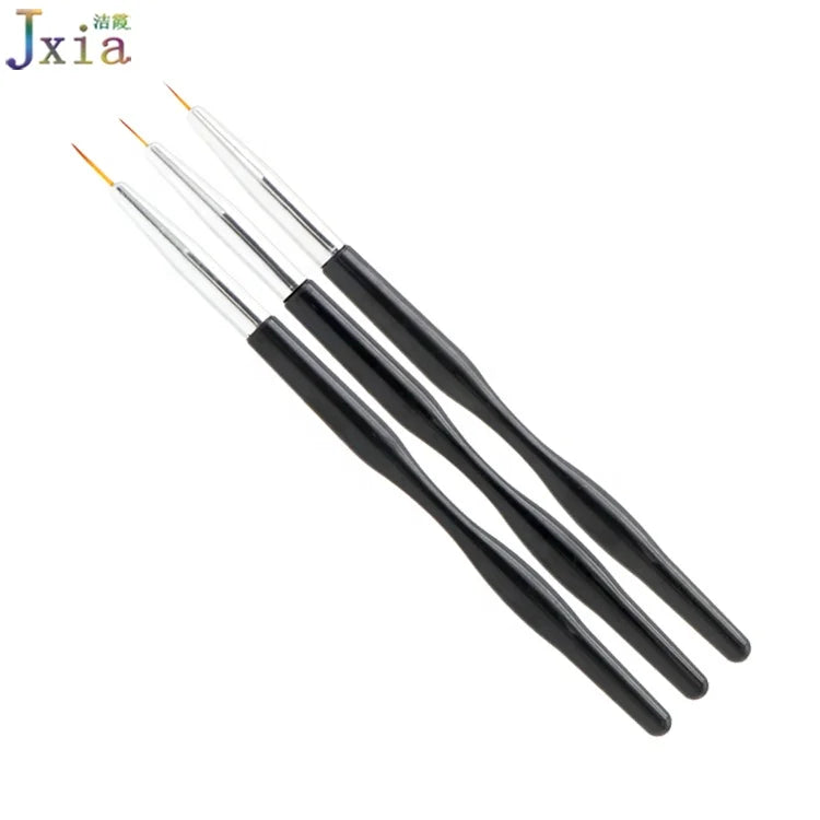 Jiexia Manicure Practice Painting Tool 3pcs Thin Fine Long Gel Liner Nail Brush