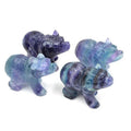Huiying 2 inch Unique Design natural gemstone fluorite bear small size carving Crafts