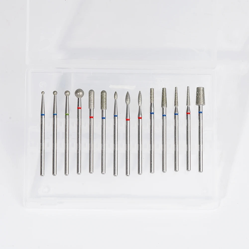 Flame Shape Diamond Nail Drill Bits for Manicure Machine Accessory Gel Remove Tool Nail Milling Cutter Diamond Burs