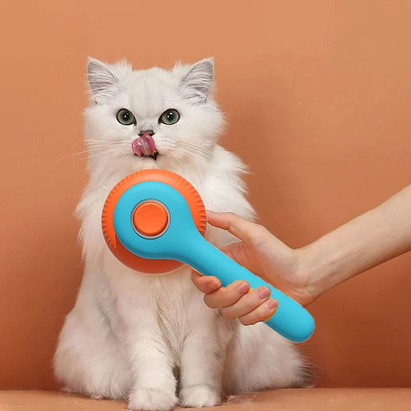 2023 New Stainless Steel Cat Brush Pet Grooming Removal Dog Hair Comb Dog Grooming Hair Cleaning Shaving Brush Pet Supplies