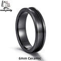 High Polished 6MM Beveled Edge Groove Ceramic Ring Black Zirconium Ceramic Ring Blank Core for Inlay Wedding Band