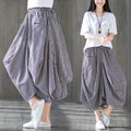 Wholesale 2026 Summer New Retro Stripe Cotton Hemp Casual Elastic Waist Irregular Women's Halfskirt