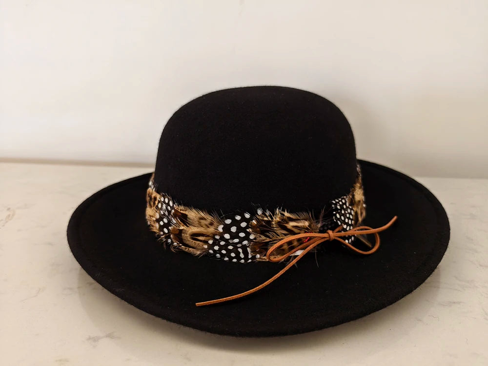 Sewing Trim Ribbon Fringe Natural Rooster Feather Hat Band for Men Women Cowboy Fedora Hat Costume Headwear Hair Accessory MegaBDM