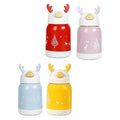 Children's Eco-Friendly Christmas Gift Glass Water Bottle with Straw Double Wall BPA Free 380ML Handgrip