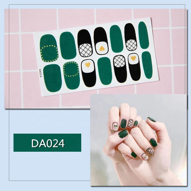 DIY Non-toxic Popular Pattern Polish Girl Nail Transfer Sticker Adhesive Paper Wraps Waterproof Nail Art Stickers