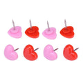 50 Pcs/Box Art Deco Design 10x12mm Pink Red Heart Shaped Pins for Back to School Use on Drawing Boards & Picture Fixing