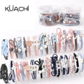 KUACHI Wholesale Korean Style Fashion Hair Tie Set Cute Pearl Hair Tie Packet High Elastic Luxury Hair Ties for Women