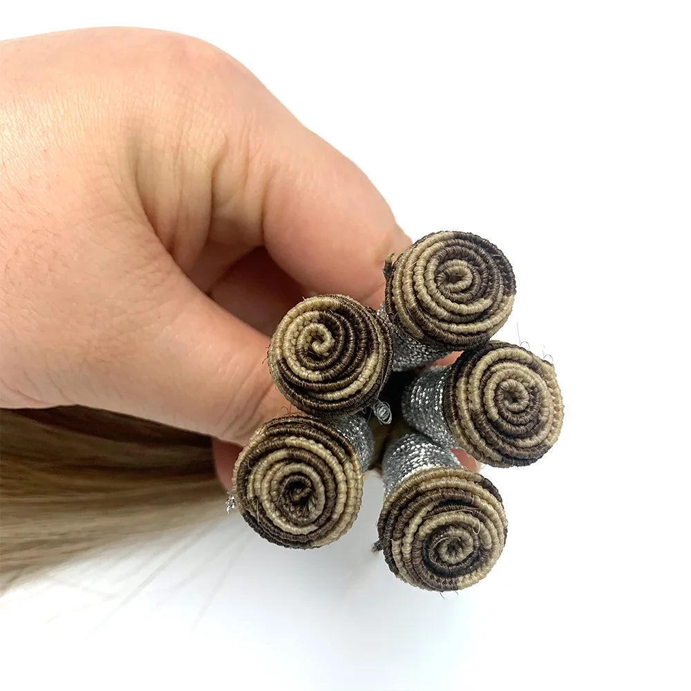 New Invisible No Return Hair Double Weft Handtied Brazilian Remy Virgin Human Hair Extensions No Shedding Soft Shiny Factory