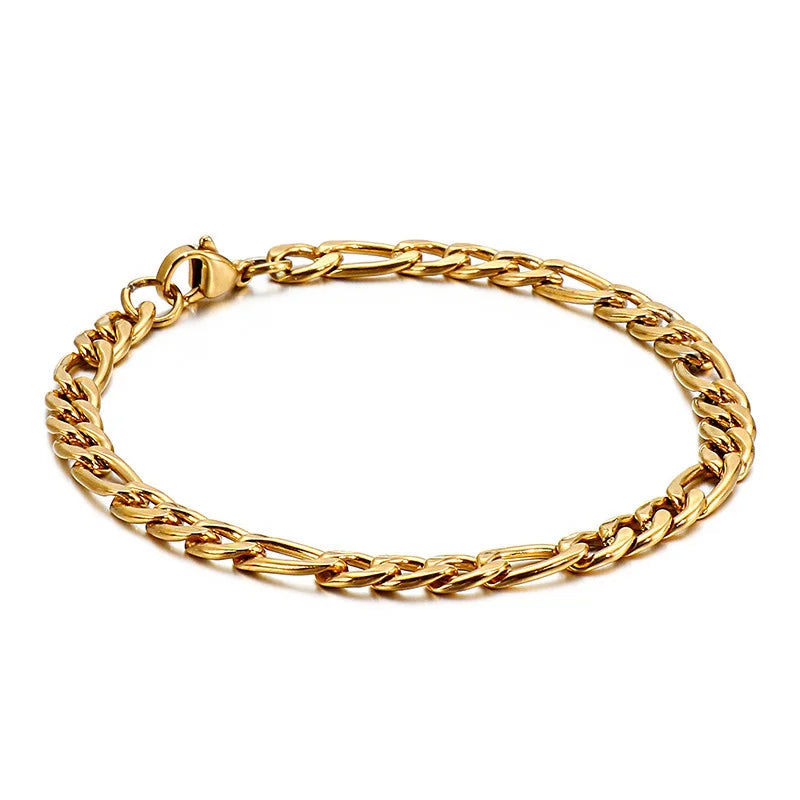 Hypoallergenic Premium Gold Plated Basic Bracelets Jewelry Accessories 1:3NK Chain Bracelet for Men Gift Daily Wear