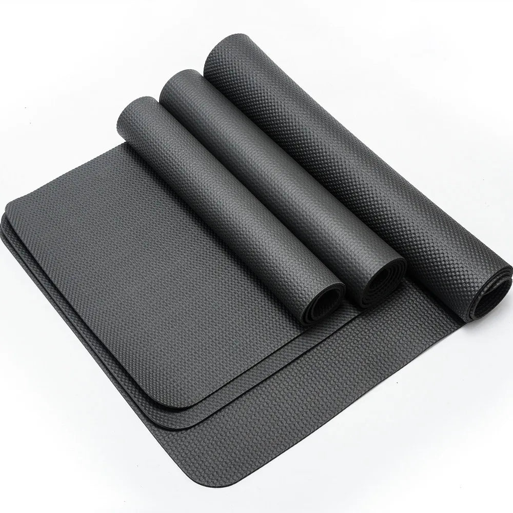 Shock Absorber Sound Proof Spinning Bike Treadmill Mat Non Slip Safety Heavy Duty NBR 4MM Thick 160x68CM Black Exercise Fitness