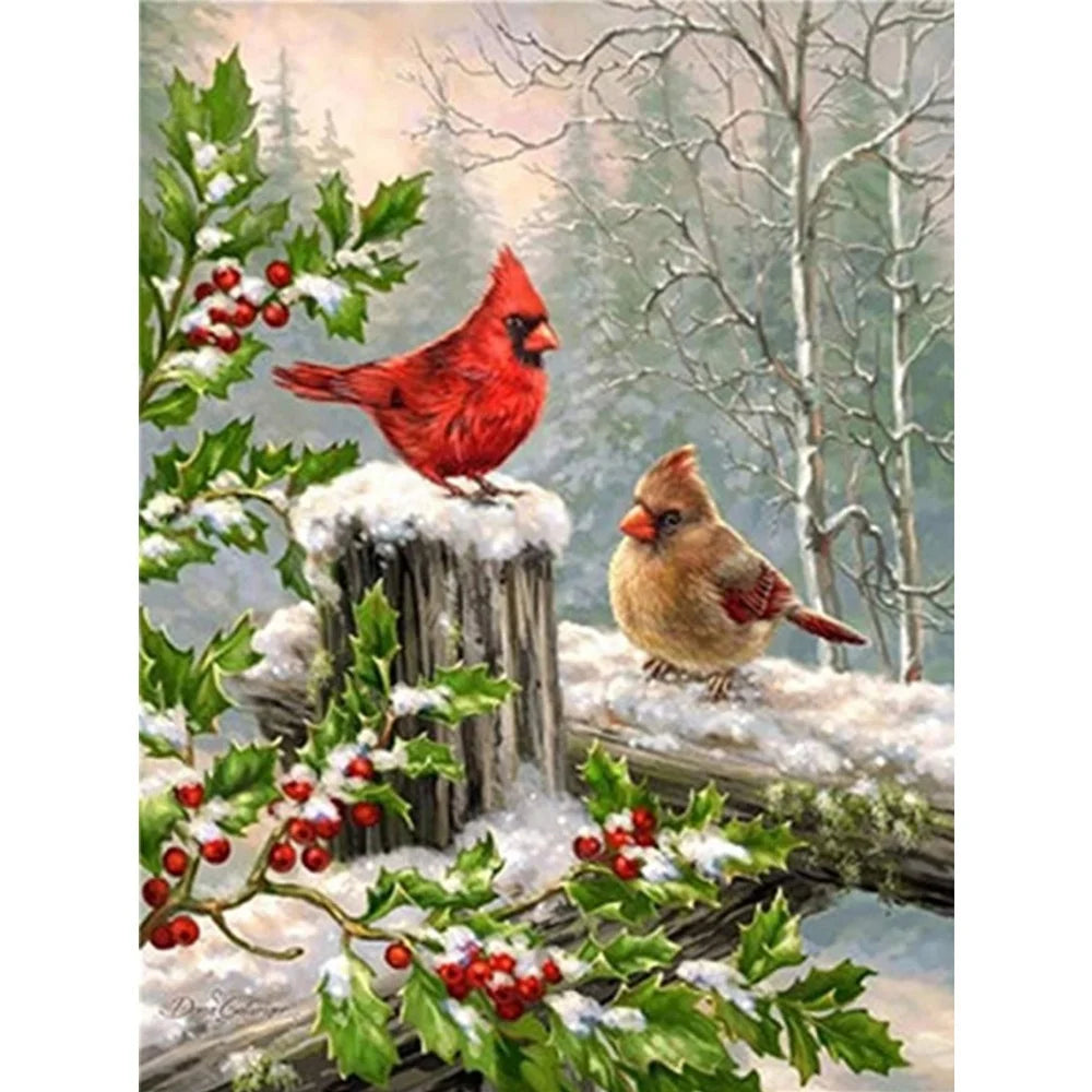 5D Full Drill Diamond Painting DIY Crystal Round+Square Embroidery Painting Kits for Adults Birds Gem Art Beads Painting