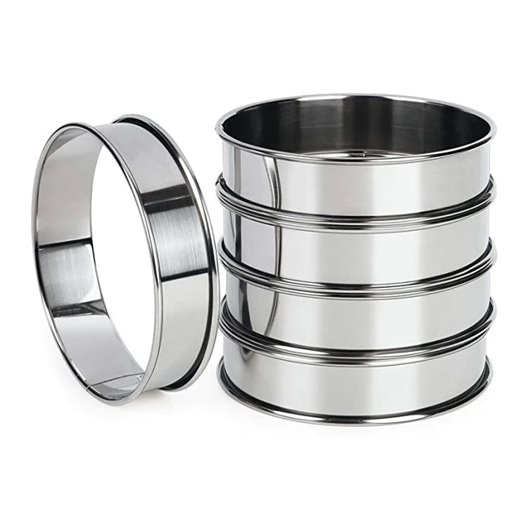 3.15 Inches Metal Round English Muffin Rings Mold Nonstick Crumpet Rings Stainless Steel Tart Ring Without Holes