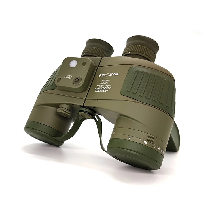 Rangefinder Binoculars 7x50 & 10x50 Waterproof Floating Compass Porro Bak4 All-optical Glass Bird Watching & Traveling