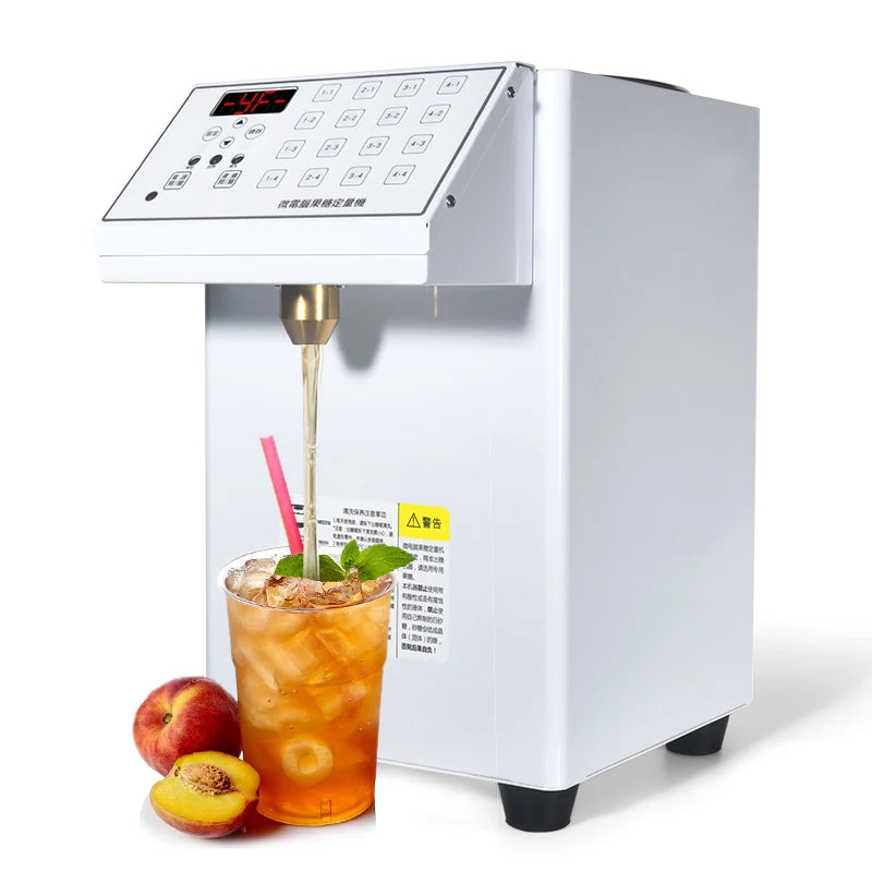 MOSEENER Syrup Dispenser Stainless Steel Food Grade Liquid Dispenser 16 Key Automatic Fructose Quantifier Bubble Tea Machine