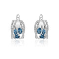 Abiding Fashion Earrings Natural London Blue Topaz Twisted X 925 Sterling Silver Earrings Vintage Gift Party Women Jewelry