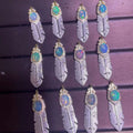 Crystals Healing Stones Natural Opal Sterling Silver Designer Charm Pendant Necklace