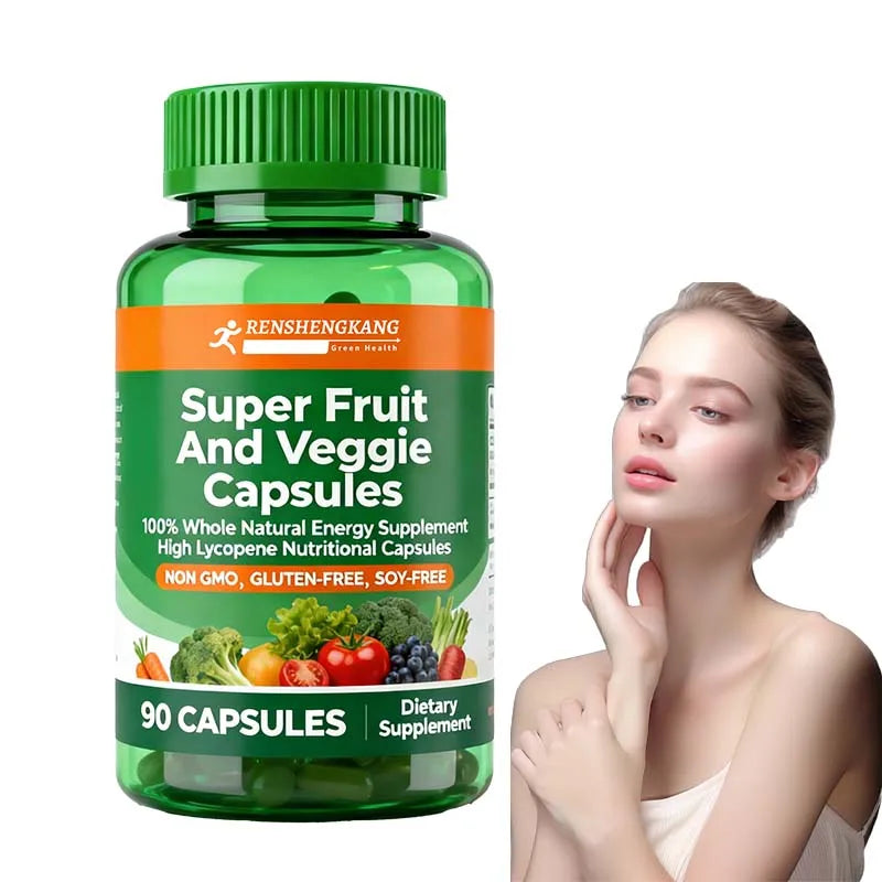 OEM ODM 100% Natural Super Fruit Veggie Capsules Gut Health Support High Lycopene Antioxidant Immune Support Vitamin Newborn