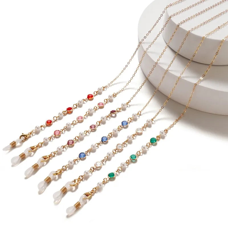 Hot Sale Cute 18K Gold Colorful Eyeglasses ChainSunglasses Chain Holder Eye Glasses Around Neck