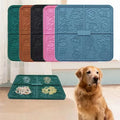 Christmas Patterns Square Shape Lick Pad Anxiety Relief Durable Pet Slow Feeder Bowl Silicone Dog Lick Mat with Suction Cups