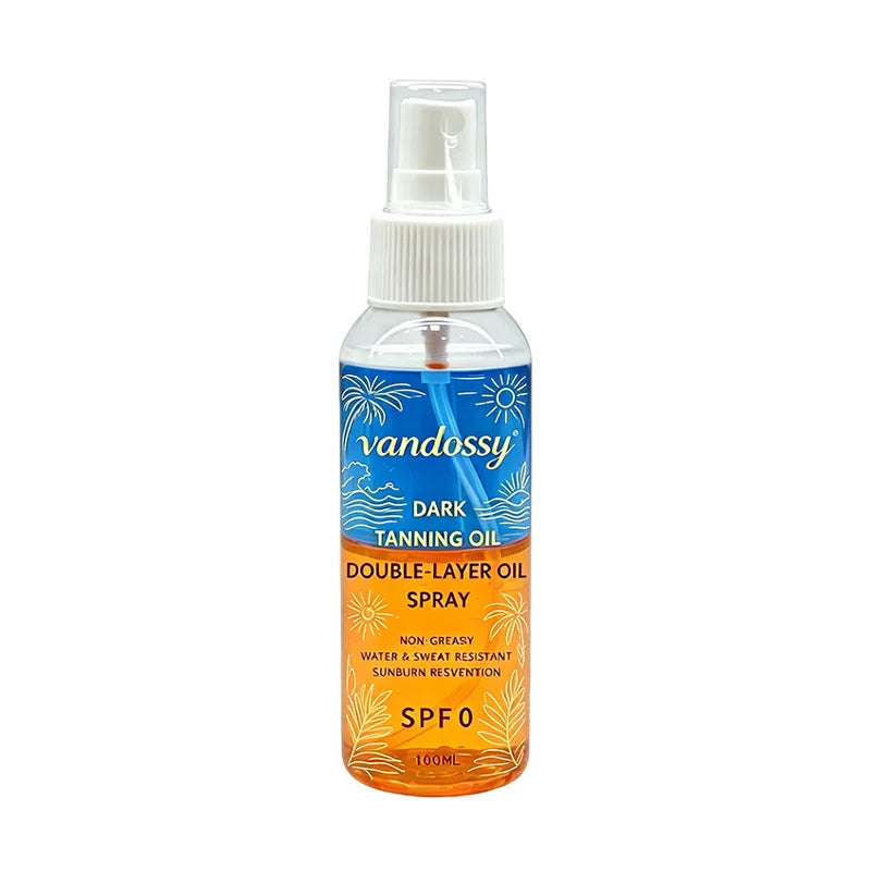 Two Tone Sunless Tanning Oil Spray Private Label Body Bronzer Solution Accelerator Sunscreen