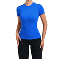 Women's Summer Cotton Compression T-Shirt Long-Lasting Basic Running Apparel Smart Fabric Smart Seamless Design O-Neck Mesh