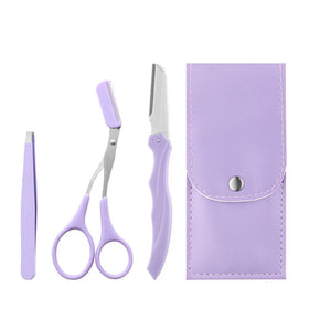 Professional 3pcs Eyebrow Trimming Kit Set Eyebrow Scissors with Comb Eyebrow Tweezers Beauty Makeup Tool
